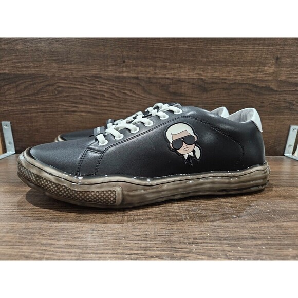 Karl Lagerfeld Men's Head Dipped Sole Sneakers Black 11 New